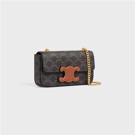 Women's Chain shoulder bag in Triomphe canvas 